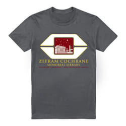Star Trek Mens Cochrane Library T-Shirt - S, Charcoal
