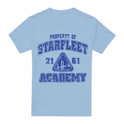 Star Trek Mens Old School T-Shirt - S, Light Blue