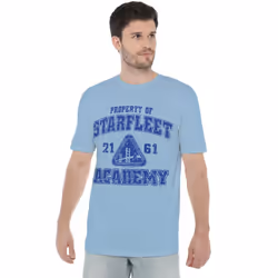 Star Trek Mens Old School T-Shirt - L, Light Blue