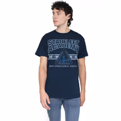 Star Trek Mens Starfleet Academy Earth T-Shirt - XXL, Navy