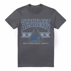 Star Trek Mens Starfleet Academy Earth T-Shirt - M, Charcoal