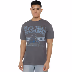 Star Trek Mens Starfleet Academy Earth T-Shirt - M, Charcoal