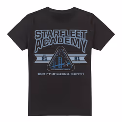 Star Trek Mens Starfleet Academy Earth T-Shirt - S, Black