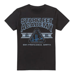 Star Trek Mens Starfleet Academy Earth T-Shirt - S, Black