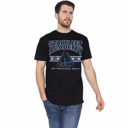 Star Trek Mens Starfleet Academy Earth T-Shirt - S, Black