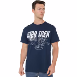 Star Trek Mens Ship T-Shirt - 5XL, Navy