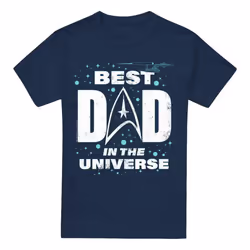 Star Trek Mens Best Dad in the Universe Fathers Day T-Shirt - XXL, Navy