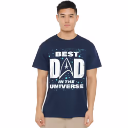 Star Trek Mens Best Dad in the Universe Fathers Day T-Shirt - XXL, Navy