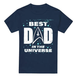 Star Trek Mens Best Dad in the Universe Fathers Day T-Shirt - M, Navy