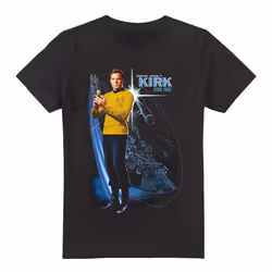 Star Trek Mens Galactic Captain Kirk T-Shirt - 4XL, Black