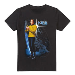 Star Trek Mens Galactic Captain Kirk T-Shirt - 4XL, Black