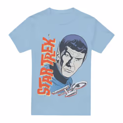 Star Trek Mens Spock Vintage T-Shirt - 3XL, Light Blue