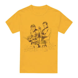Star Trek Mens Brains & Guts T-Shirt - S, Gold