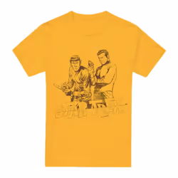 Star Trek Mens Brains & Guts T-Shirt - M, Gold