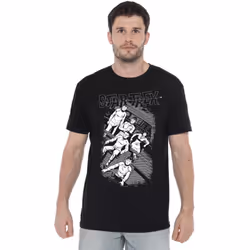 Star Trek Mens Tilted Bridge Retro T-Shirt - XXL, Black