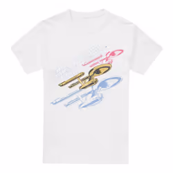 Star Trek Mens Tri Enterprise Retro T-Shirt - 3XL, White