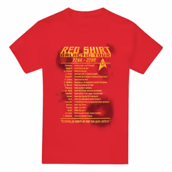 Star Trek Mens Red Shirt Tour T-Shirt - 4XL, Red