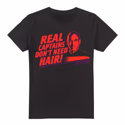 Star Trek Mens Real Captain T-Shirt - 3XL, Black