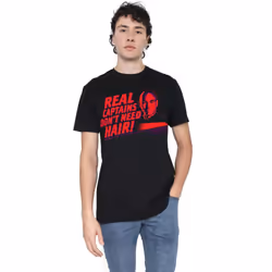 Star Trek Mens Real Captain T-Shirt - 3XL, Black