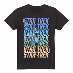Star Trek Mens Enterprise Multi Logo T-Shirt - M, Black