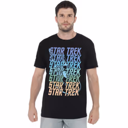 Star Trek Mens Enterprise Multi Logo T-Shirt - M, Black