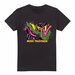 MTV Mens Animal Print Logo T-Shirt - XXL, Black