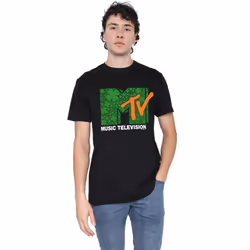 MTV Mens Shamrock Logo St Patricks Day T-Shirt - 5XL, Black