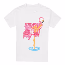 MTV Mens Flamingo T-Shirt - S, White