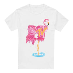 MTV Mens Flamingo T-Shirt - S, White