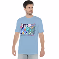 MTV Mens Groovy Icons T-Shirt - XL, Light Blue