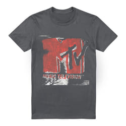 MTV Mens Washed Out Logo T-Shirt - 3XL, Charcoal