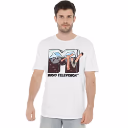 MTV Mens Soda On Ice T-Shirt - XXL, White