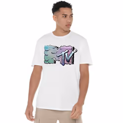 MTV Mens Gradient T-Shirt - 4XL, White