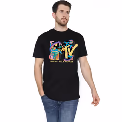 MTV Mens Vacation Icons T-Shirt - 5XL, Black