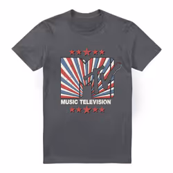 MTV Mens Americana T-Shirt - S, Charcoal