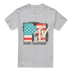 MTV Mens American Logo T-Shirt - 3XL, Sport Heather