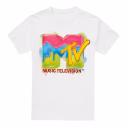 MTV Mens Paint Logo T-Shirt - 5XL, White