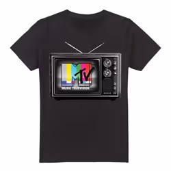 MTV Mens TV T-Shirt - S, Black