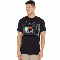 MTV Mens TV T-Shirt - S, Black