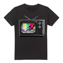 MTV Mens TV T-Shirt - L, Black