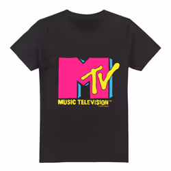 MTV Mens Hot Pink Logo T-Shirt - 3XL, Black