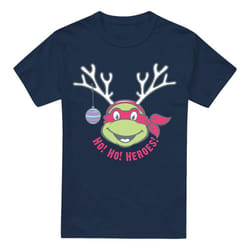 Teenage Mutant Ninja Turtles Mens Ho Ho Heroes Reindeer Christmas T-Shirt - M, Navy