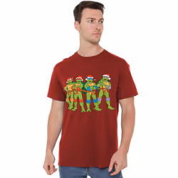 Teenage Mutant Ninja Turtles Mens In The Christmas Spirit T-Shirt - S, Cardinal
