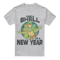 Teenage Mutant Ninja Turtles Mens Shell Of A New Year T-Shirt - 4XL, Sport Heather