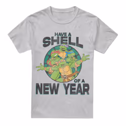 Teenage Mutant Ninja Turtles Mens Shell Of A New Year T-Shirt - XXL, Sport Heather