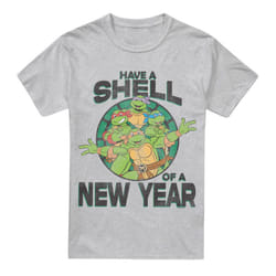 Teenage Mutant Ninja Turtles Mens Shell Of A New Year T-Shirt - XXL, Sport Heather