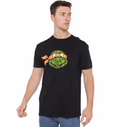 Teenage Mutant Ninja Turtles Mens Michelangelo Clover St Patricks Day T-Shirt - L, Black