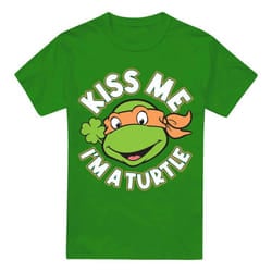Teenage Mutant Ninja Turtles Mens Kiss Me St Patricks Day T-Shirt - XXL, Kelly Green