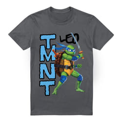 Teenage Mutant Ninja Turtles Mens Mutant Mayhem Leonardo T-Shirt - S, Charcoal