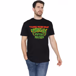 Teenage Mutant Ninja Turtles Mens Mutant Mayhem Logo T-Shirt - XL, Black